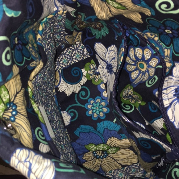 Vera Bradley Blue Green Floral Shoulder Bag Large Mod Floral Blue - Picture 4 of 7